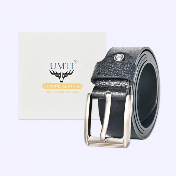 UMTI® Gürtel Herren Ledergürtel aus Büffelleder für Männer 25- (23A) Jeans Echtleder 35mm breit kürzbar Neu